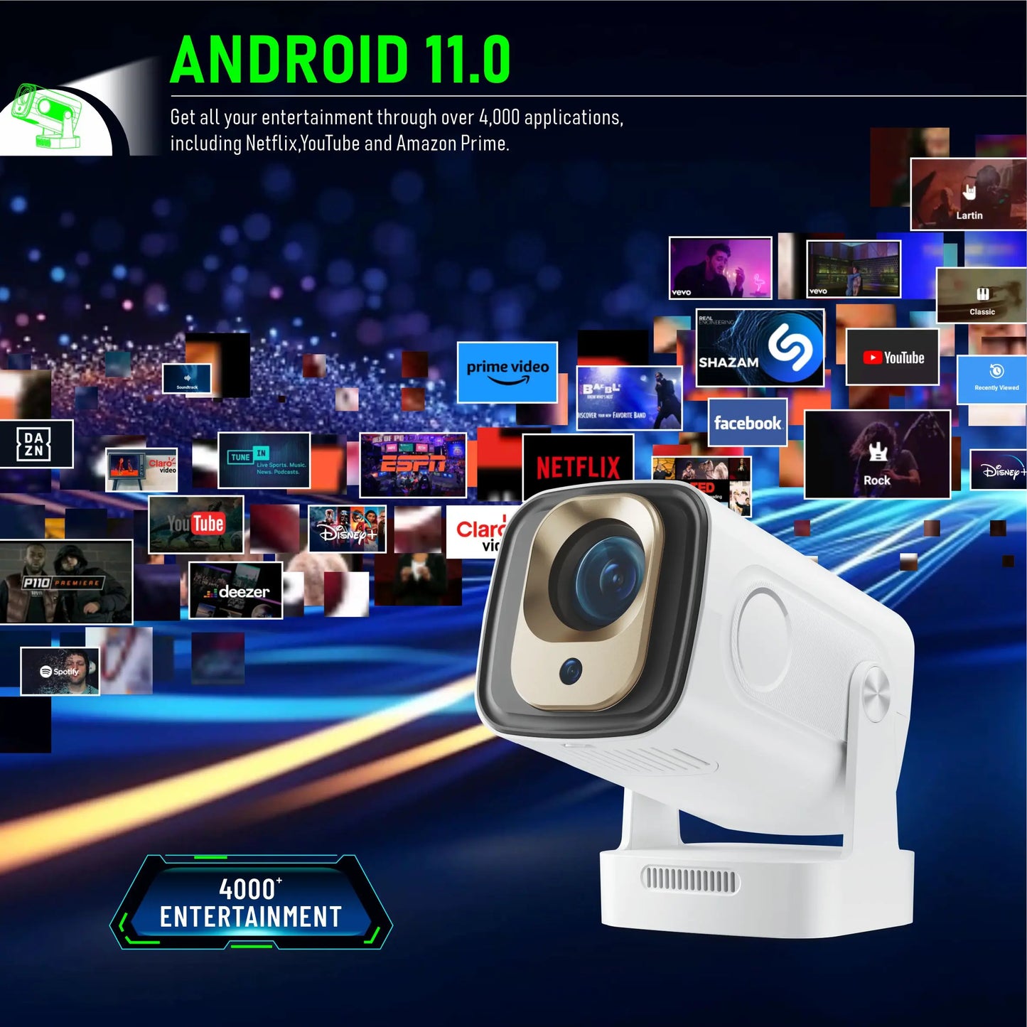 Smart Projector Auto Focus 1080p HY260PRO